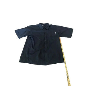 Johnny Suede Men's Black Short Sleeve Collard Button Down Shirt Size XL